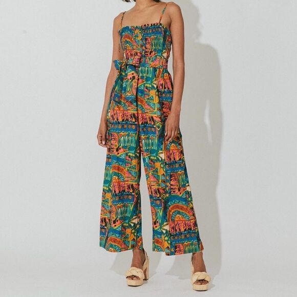 CLEOBELLA Sefina Jumpsuit 100% Cotton Multicolor print - Picture 1 of 8